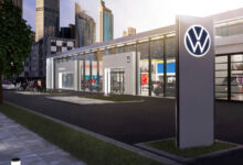 نمای یک نمایشگاه خودرو در اروپا با مدل‌های جدید