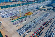 خودروهای هیوندای و کیا در بندر صادراتی کره‌جنوبی